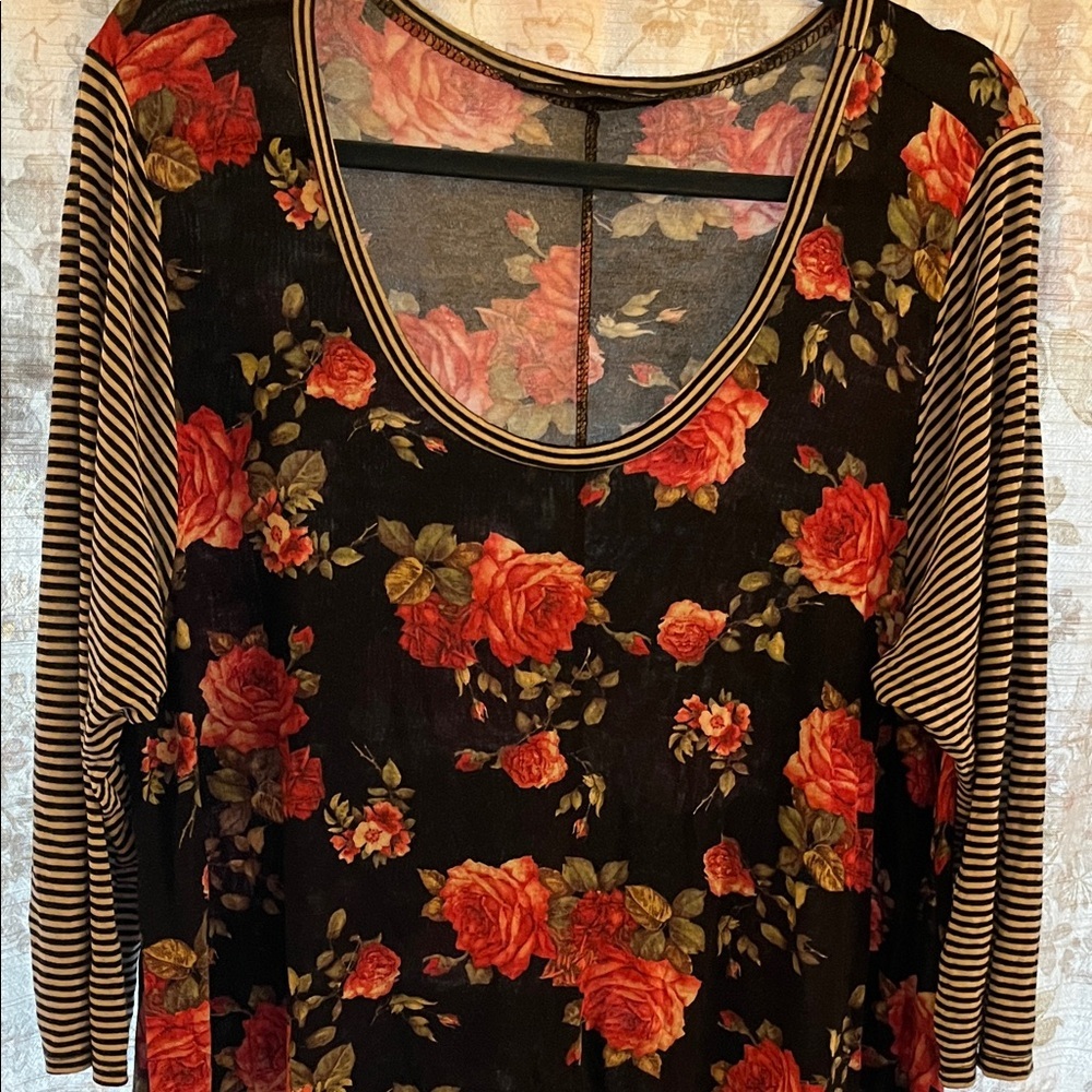 Chris & Carol Black Floral Long Sleeve Dress - Picture 3 of 8